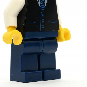 Black Vest with Blue Striped Tie